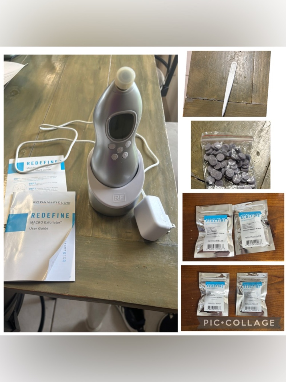 Discontinued Rodan + Fields Redefine Macro Exfoliator, tips, filters, tweezers